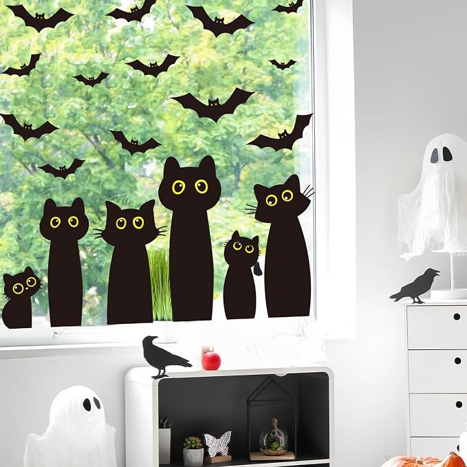 Halloween Black Cat Window Clings