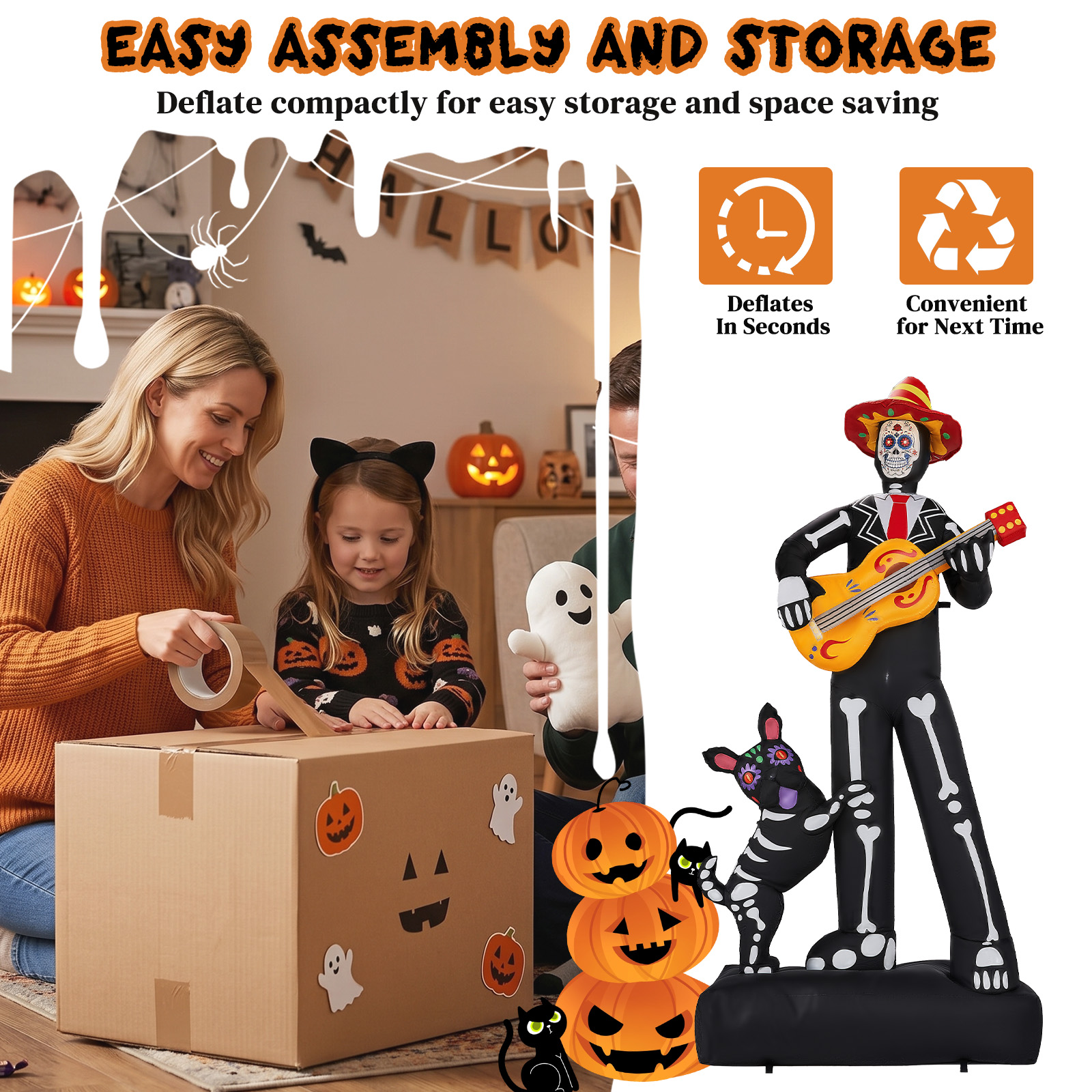 Ghostly Musician With Dog Halloween Inflatable image 12