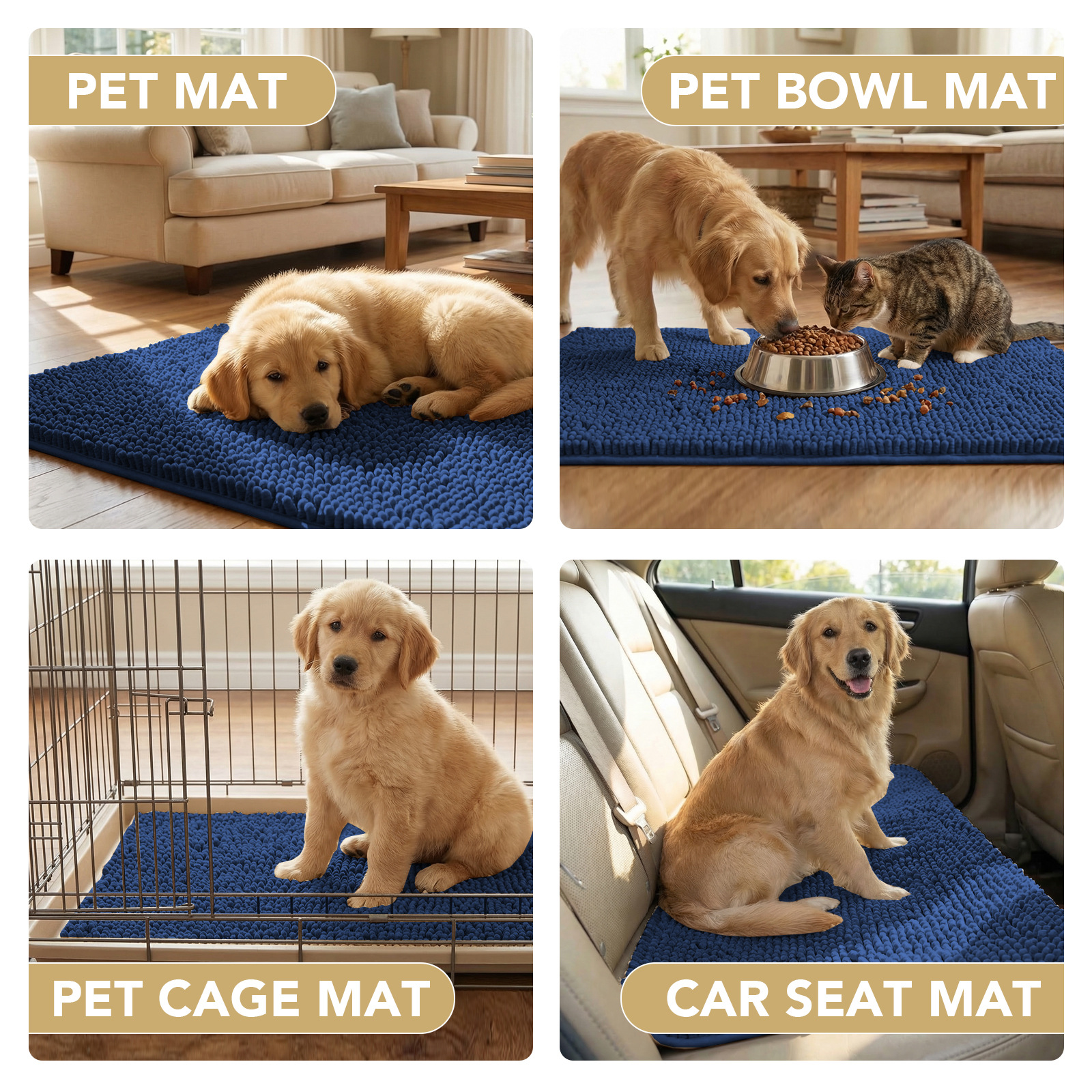 Absorbent Chenille Non-Slip Pet Mat image 9