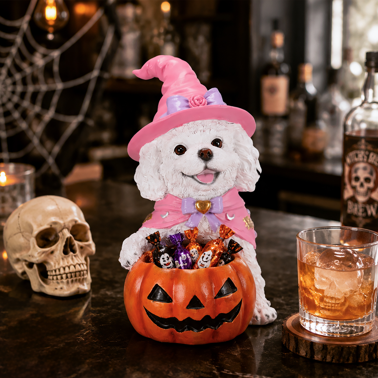 Halloween White Teddy Puppy Figurine image 17