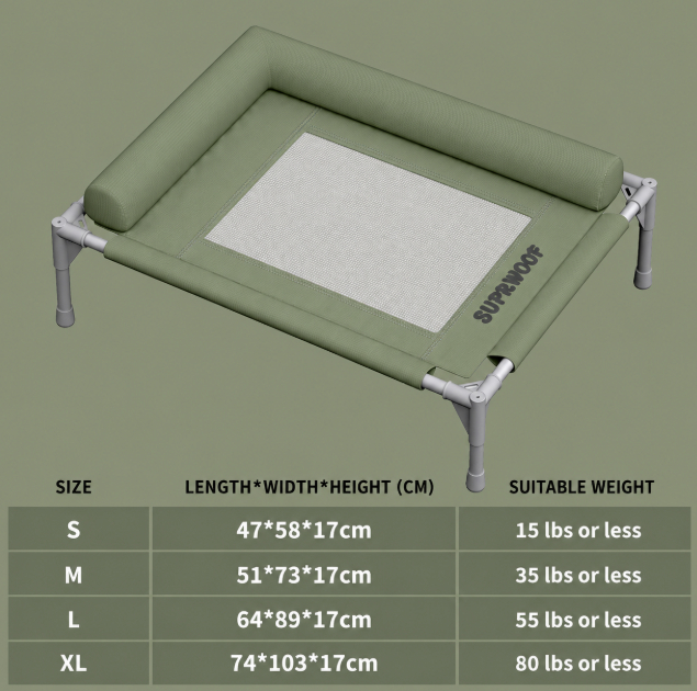 Elevated Pet Bed Breathable Removable Washable image 2