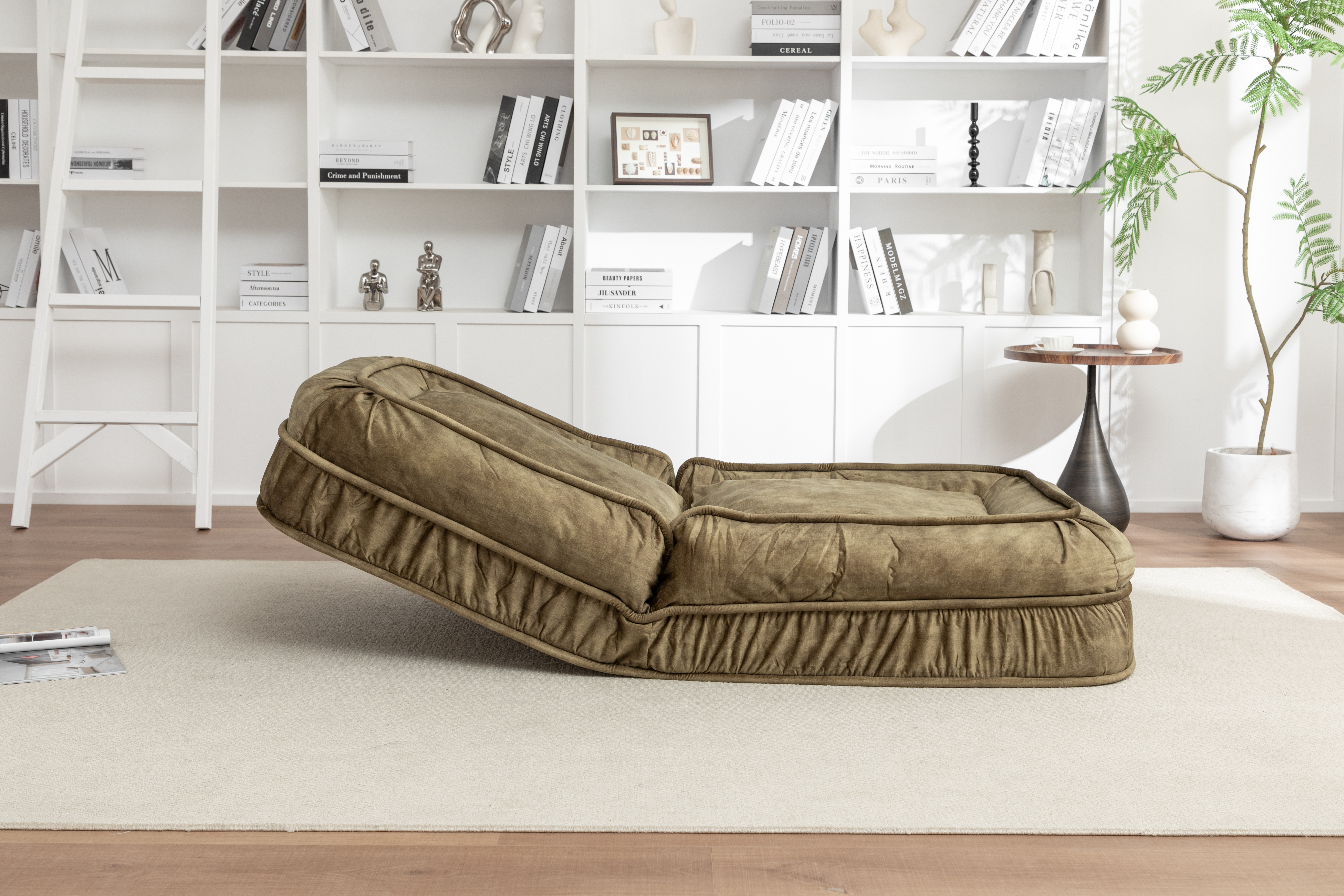 Upholstered Human Dog Bed for Adult & Pets,with 5 Adjustable Position &Massage Pillow, Bean Bag floor sofa with 2 Soft Pillows image 2