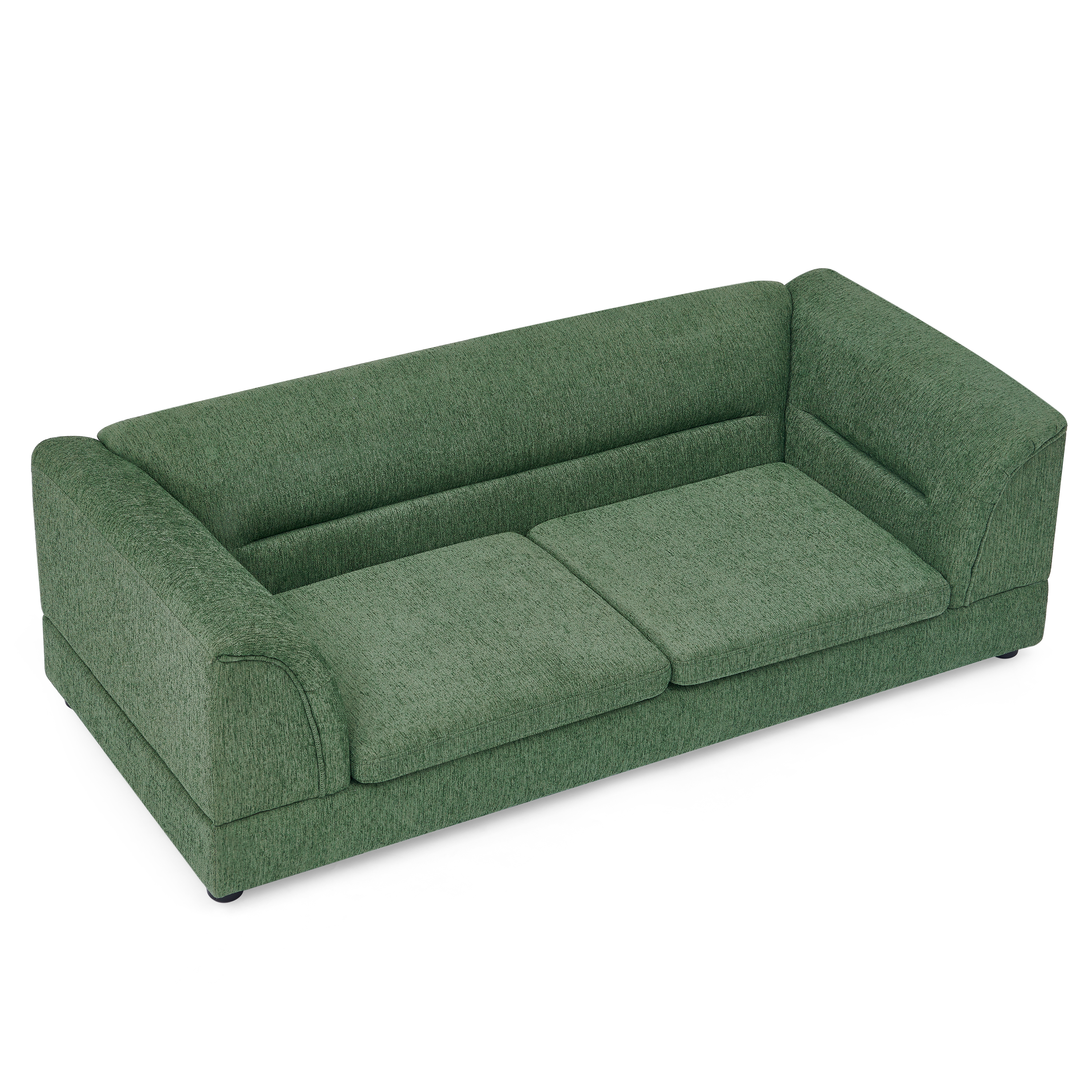 Oversized Pet Sofa, Curved Armrest Rectangular Dog Sofa, Linen Fabric Comfort Pet Couch for Large & Oversized Dogs-Olive Green image 10