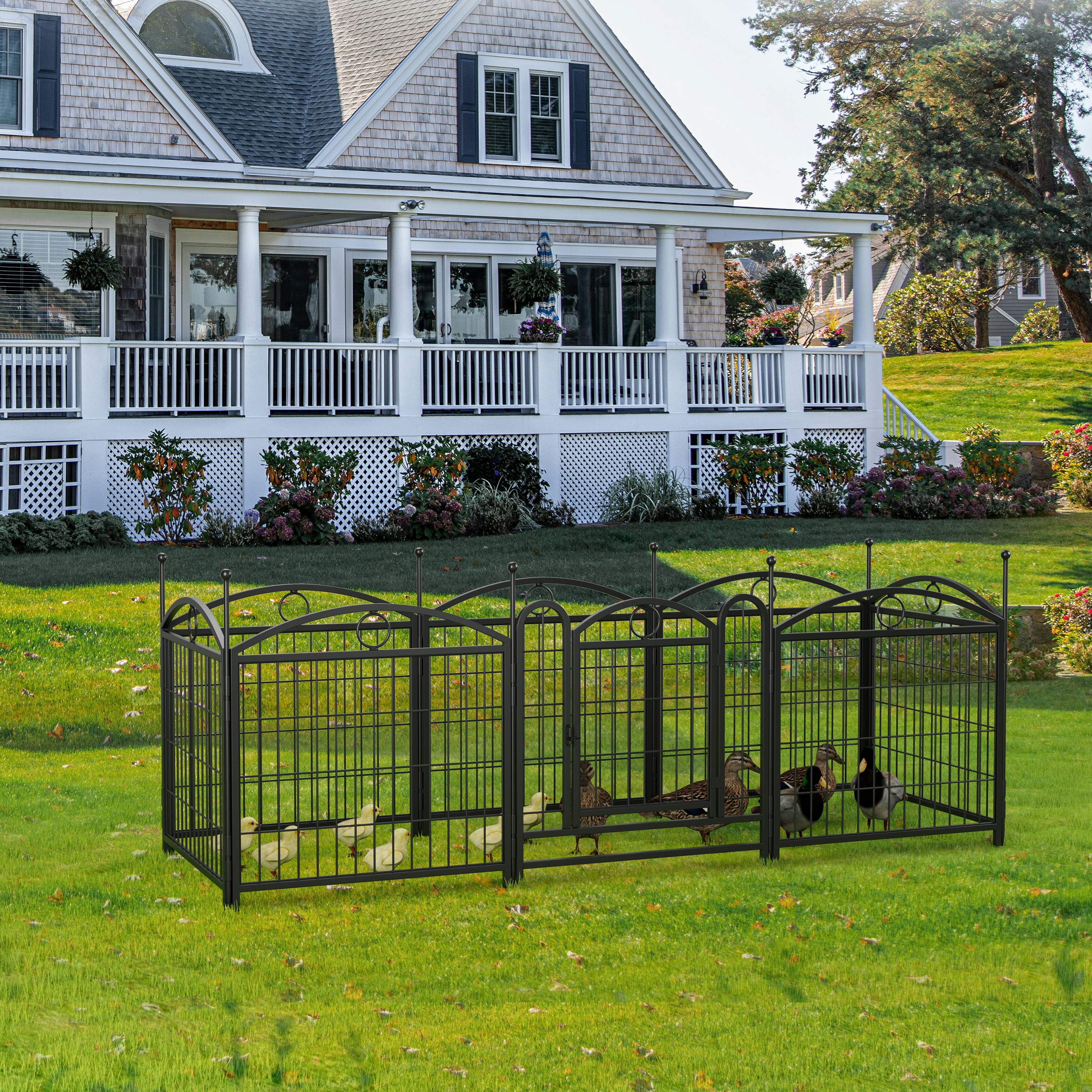 Dog Playpen Indoor 24 inch 8 Panels Metal Dog Pen Pet Dog Fence Outdoor Exercise Pen with Doors, Heavy Duty Dog Fence Puppy Pen for Large Medium Small Dogs Indoor Outdoor Foldable Pet Exercise Pen image 35