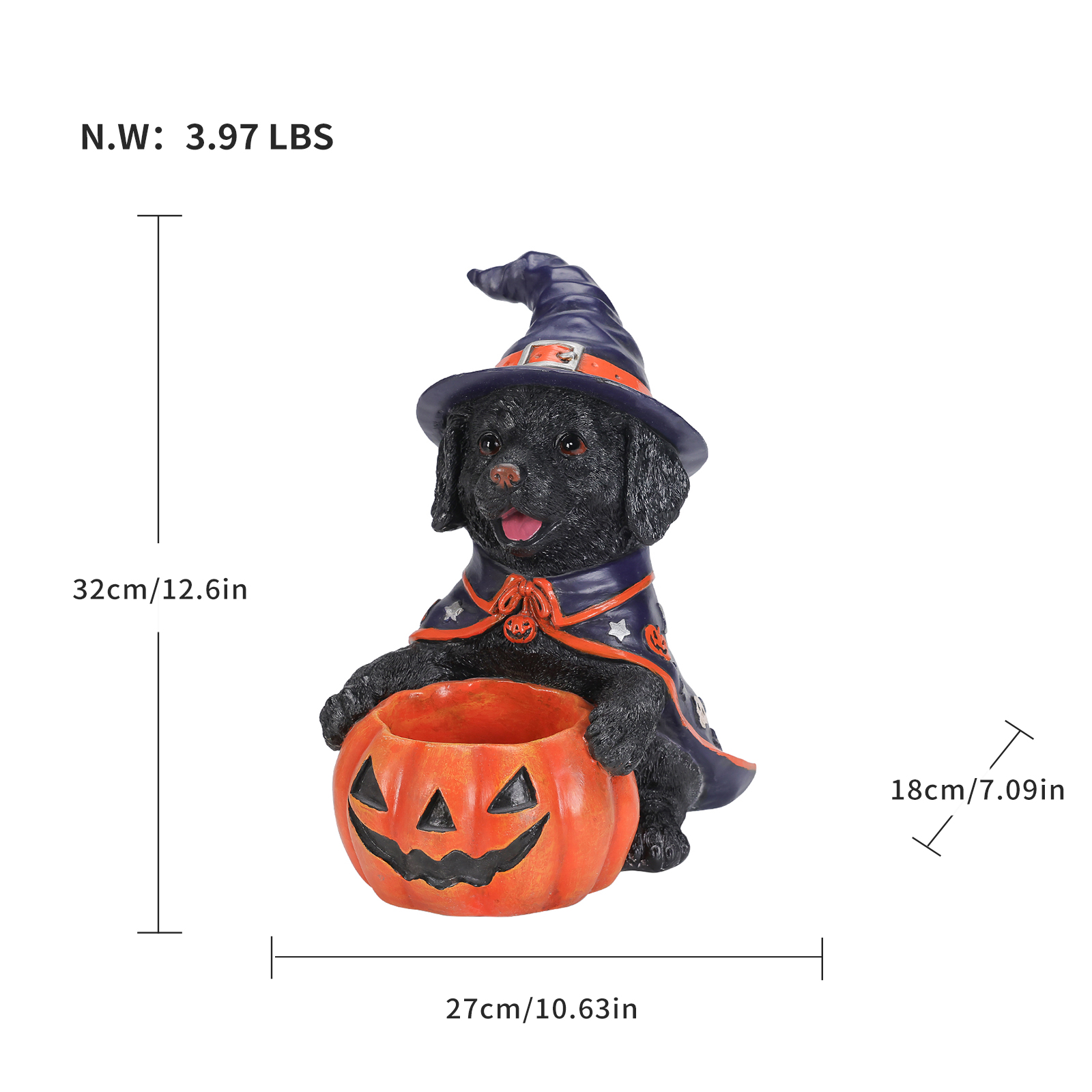 Halloween Labrador Witch Dog Figurine image 7
