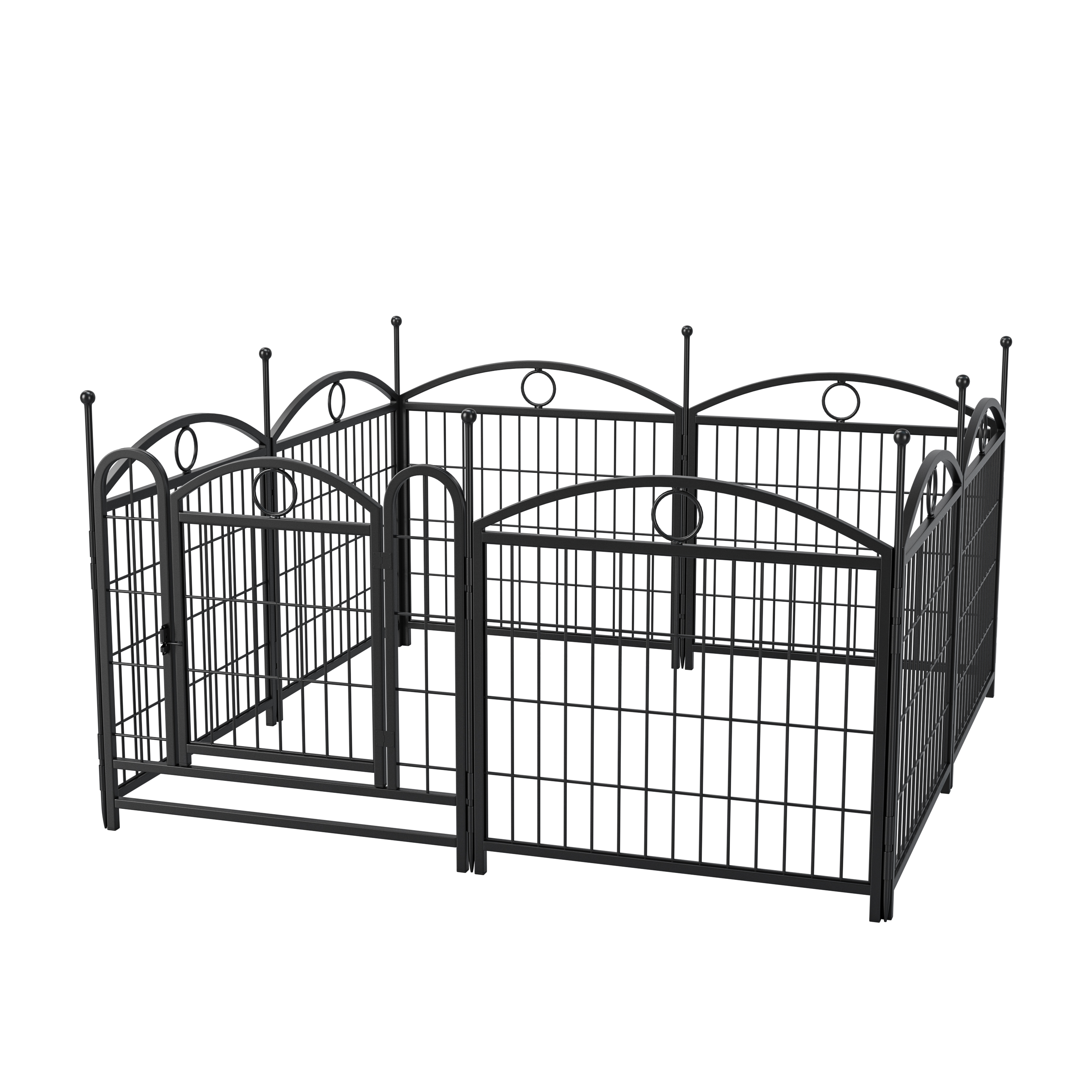 Dog Playpen Indoor 24 inch 8 Panels Metal Dog Pen Pet Dog Fence Outdoor Exercise Pen with Doors, Heavy Duty Dog Fence Puppy Pen for Large Medium Small Dogs Indoor Outdoor Foldable Pet Exercise Pen image 24