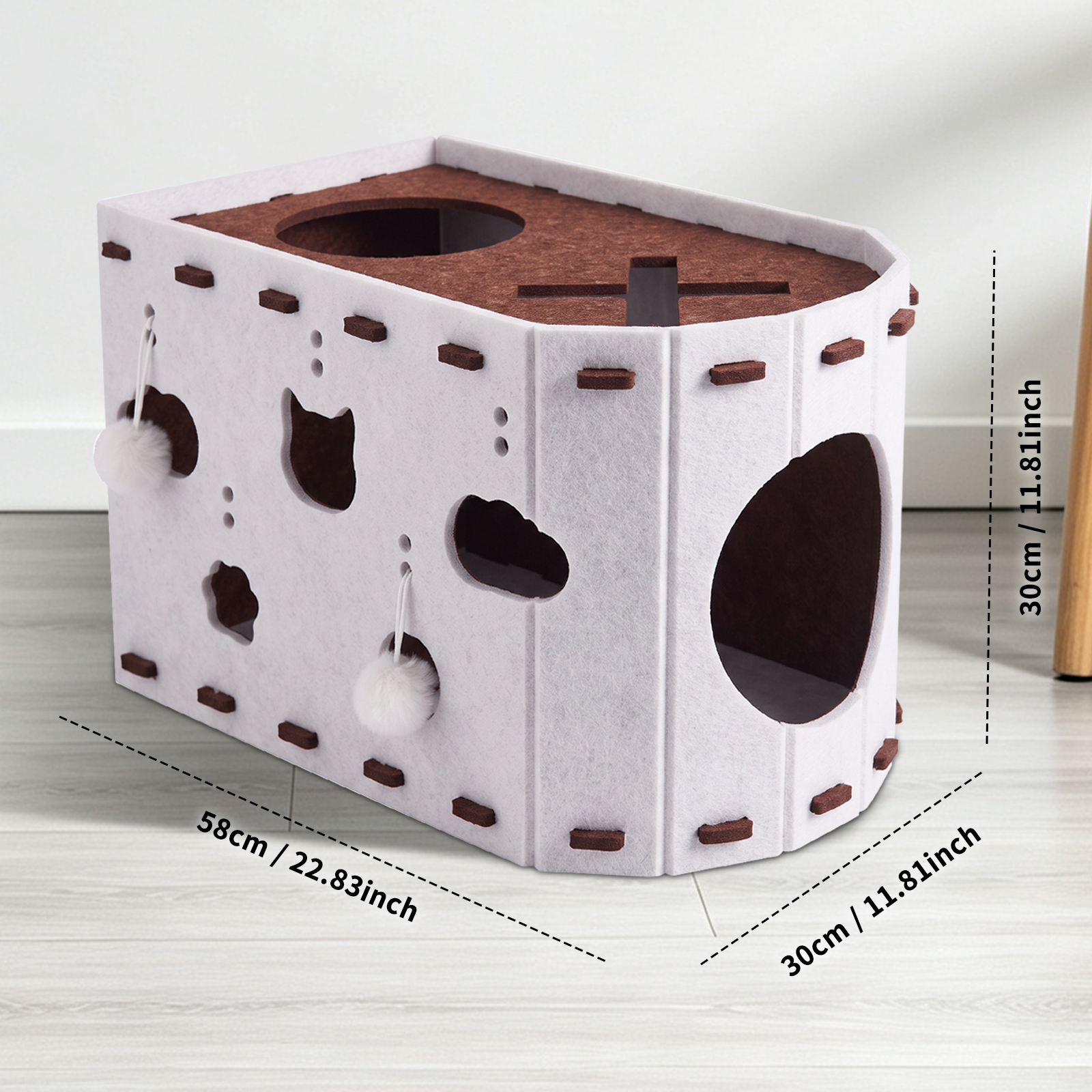 X-shaped Cat Bed - Dark Brown And Light Brown Colors image 11