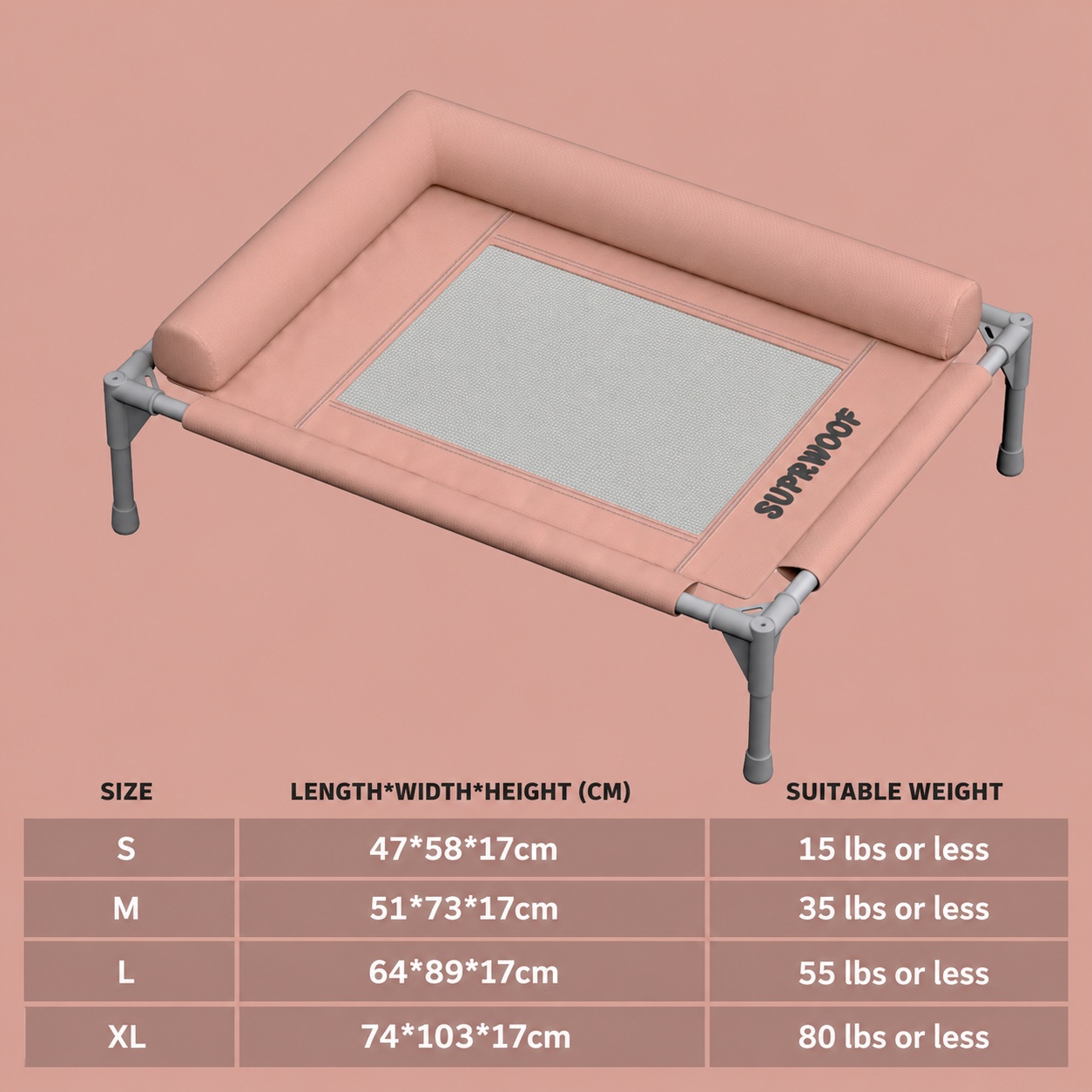 Elevated Pet Bed Breathable Removable Washable image 3