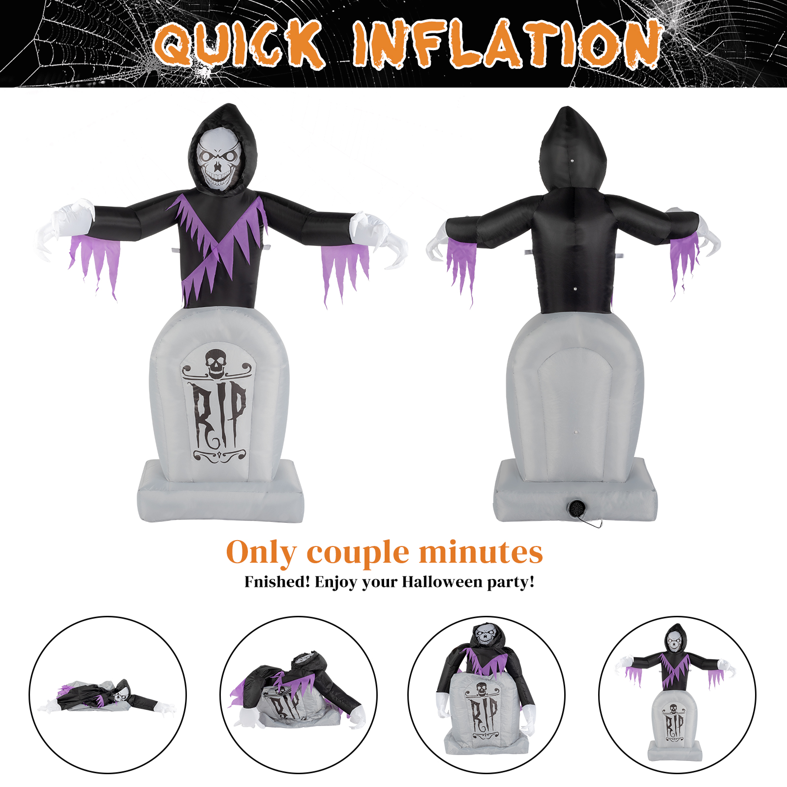 Grim Reaper and Grave LED Inflatable image 3