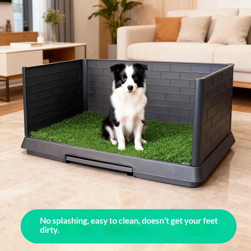 Three-sided Fenced-in Artificial Grass Dog Toilet image 4