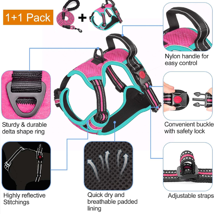 Reflective No-Pull Dog Harness with Leash image 5
