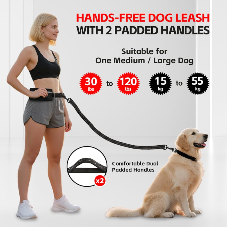 Hands-Free Running Dog Leash with Waist Belt image 5