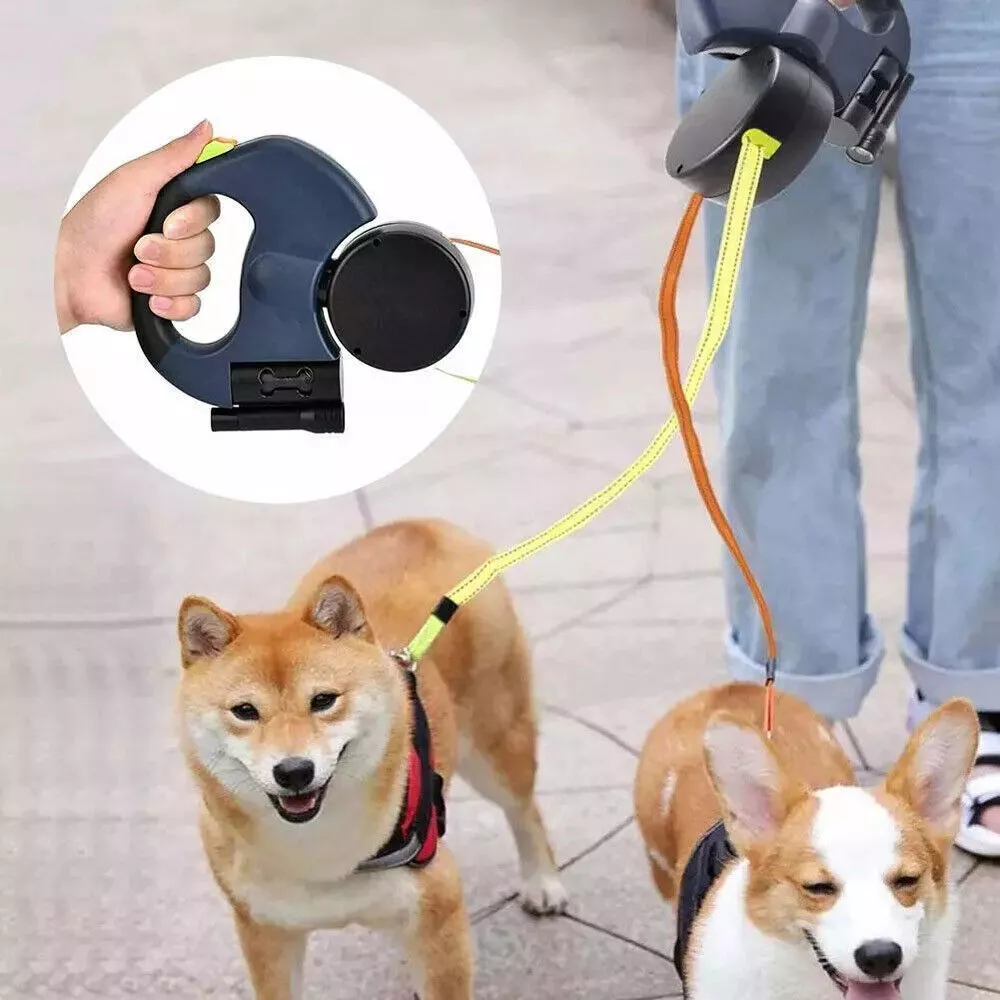Dual Pet Leash Retractable Reflective Lead 360 Swivel Double Dog Walking Leash image 6