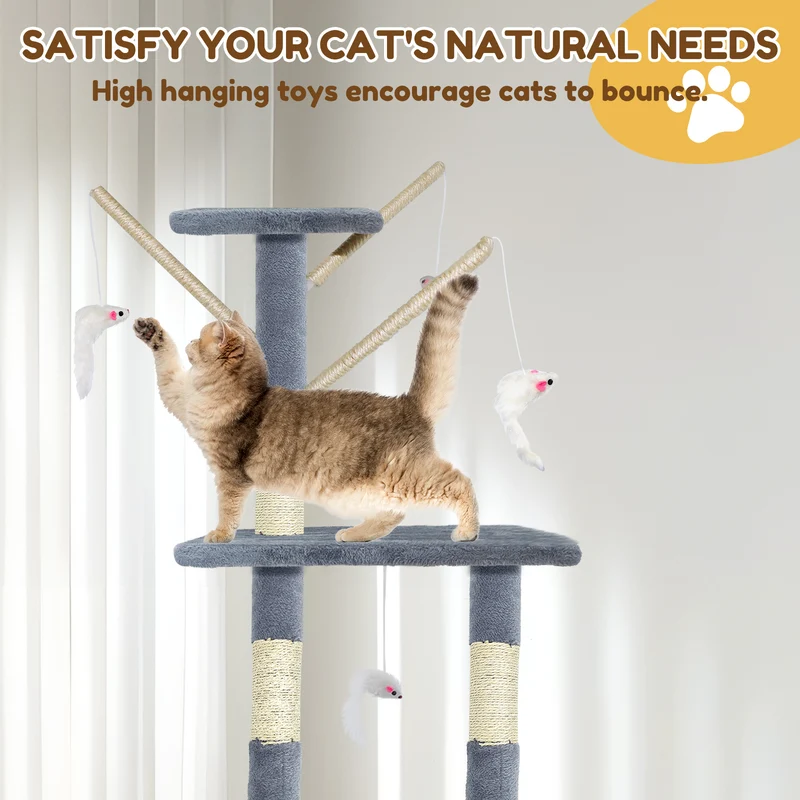 Multilevel Cat Tree Tower with Condos and Ladder image 3