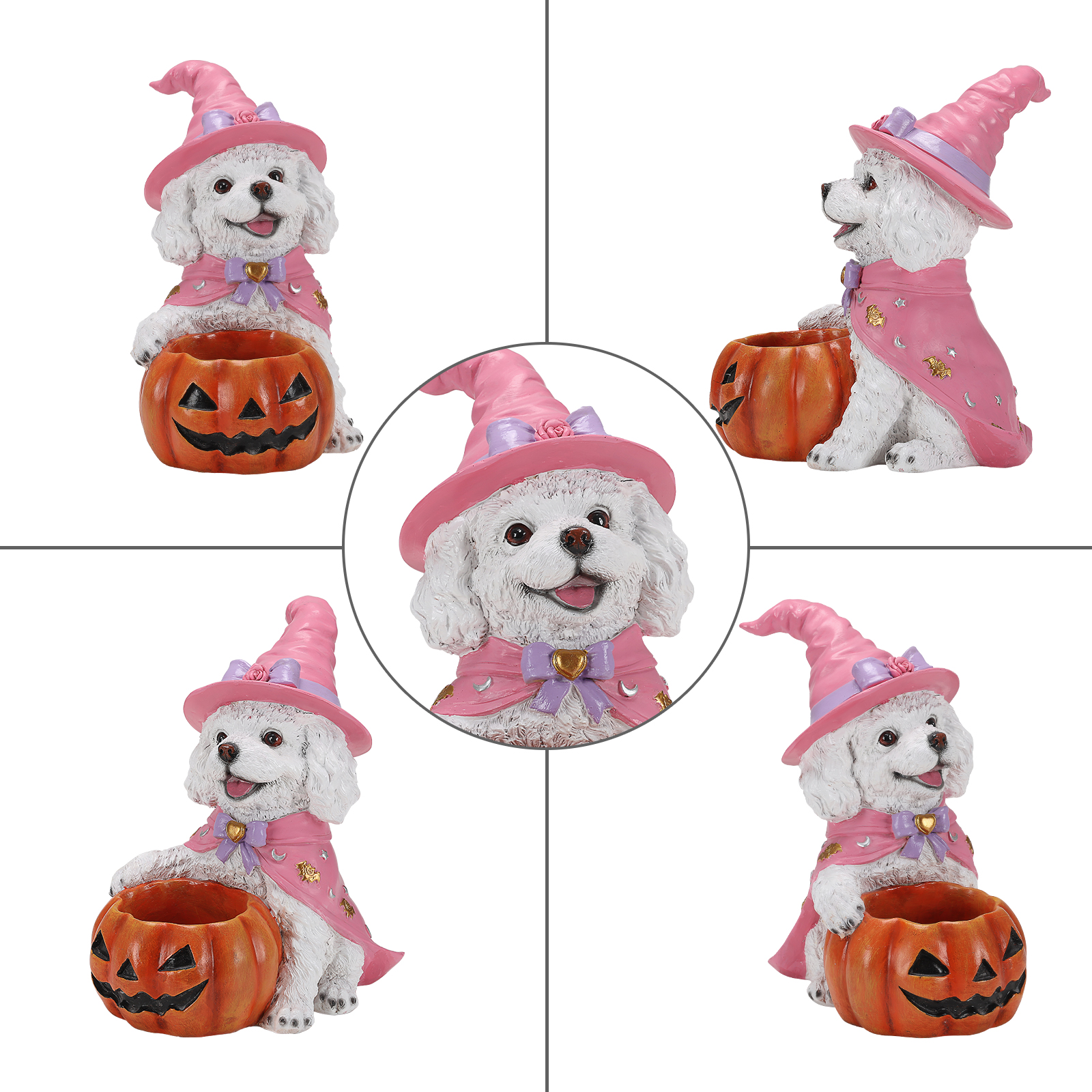 Halloween White Teddy Puppy Figurine