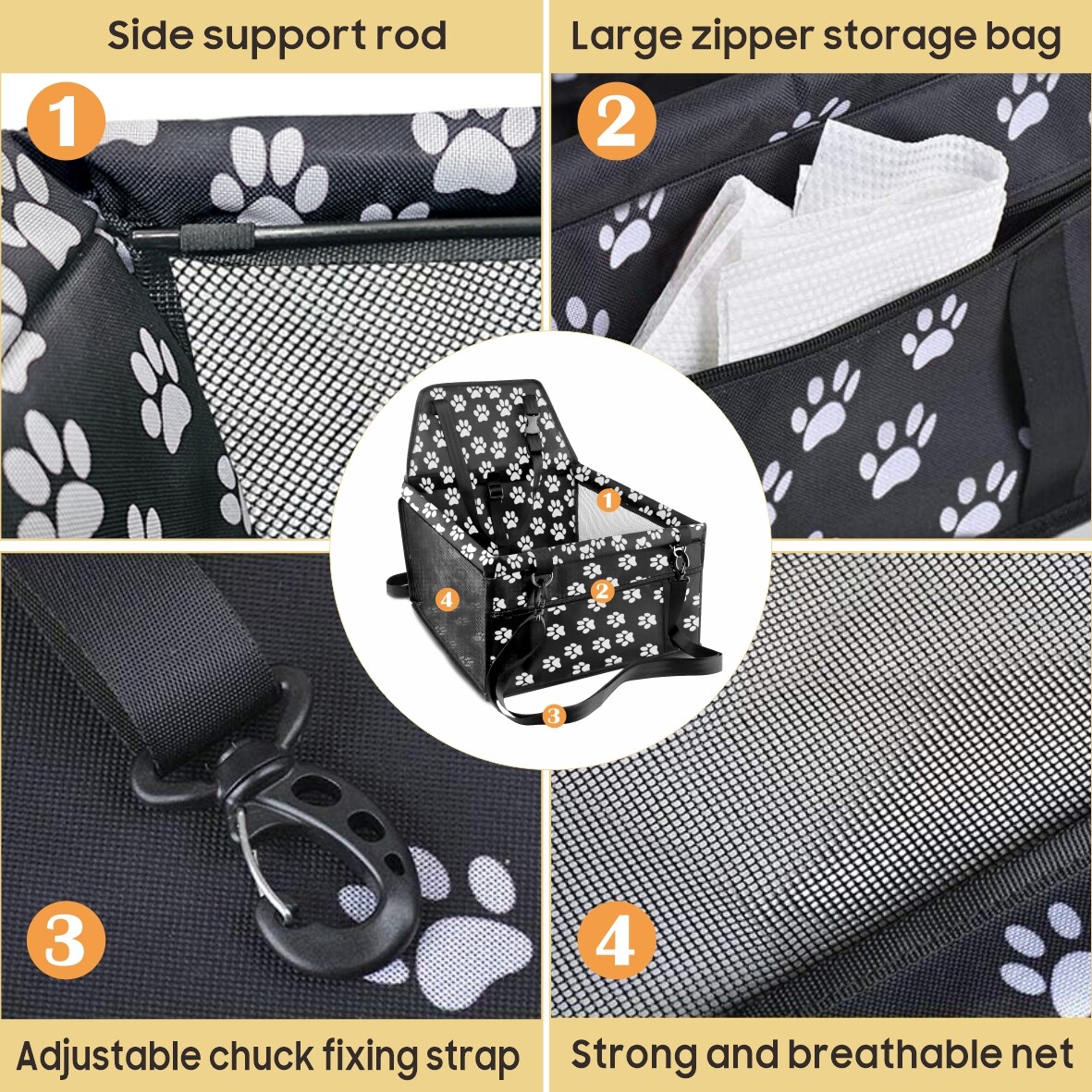 Portable Dog and Cat Travel Car Seat image 4