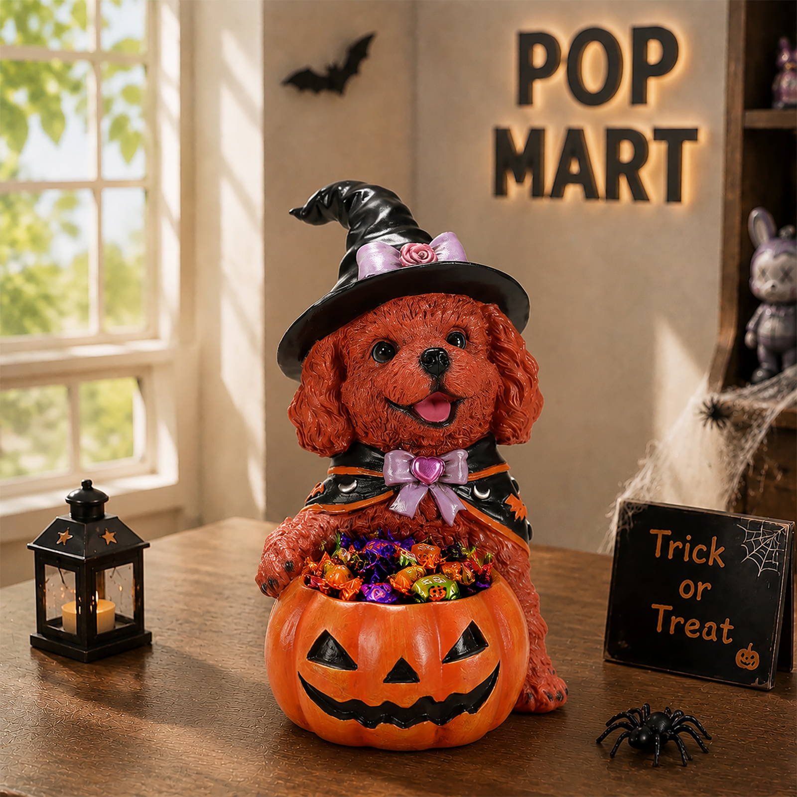 Halloween Puppy Witch Figurine With Pumpkin Bowl image 8