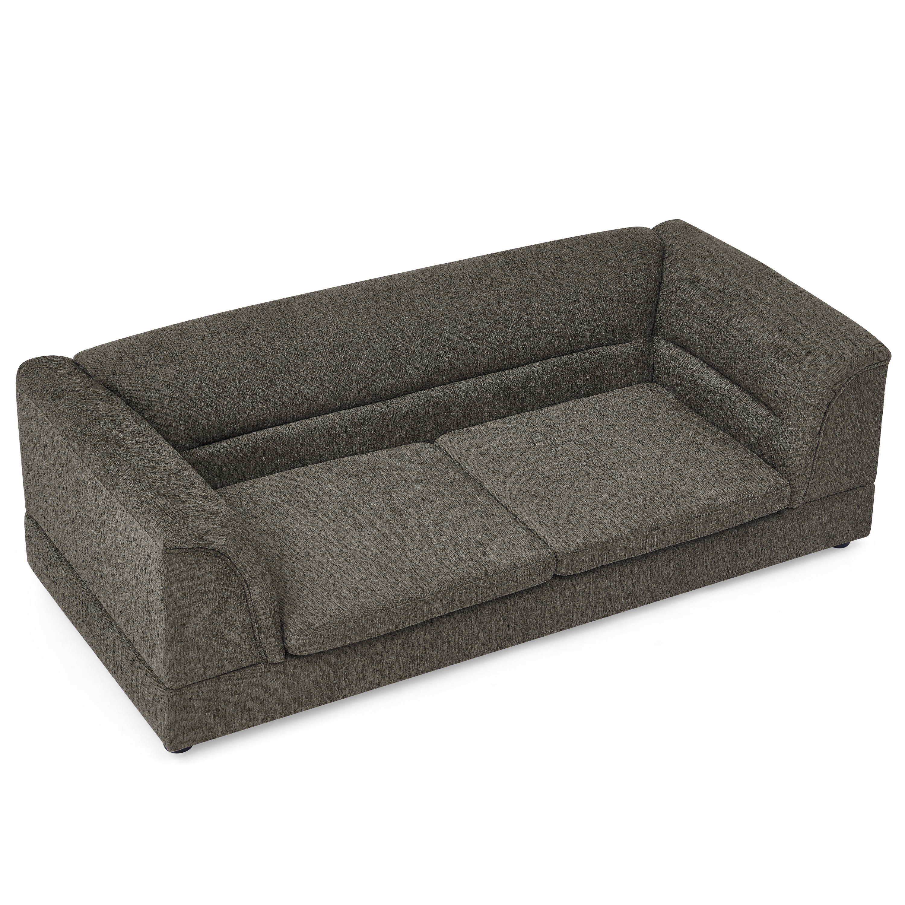 Oversized Pet Sofa, Curved Armrest Rectangular Dog Sofa, Linen Fabric Comfort Pet Couch for Large & Oversized Dogs-Dark Gray image 5