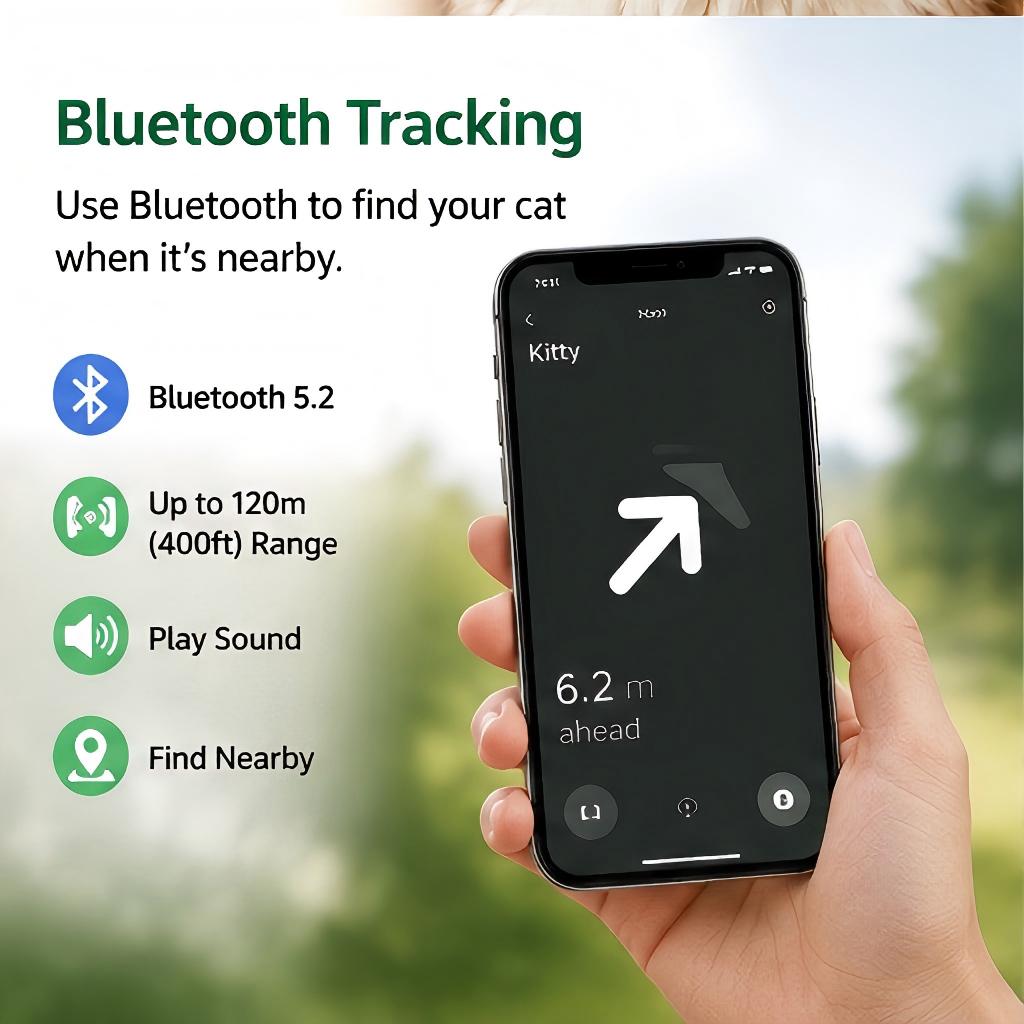 Cat GPS Tracker For Find My & Android Find Hub, Bluetooth Pet Locator Tag, No Monthly Fee, Waterproof Anti-Lost Tracker For Cats & Small Pets image 4
