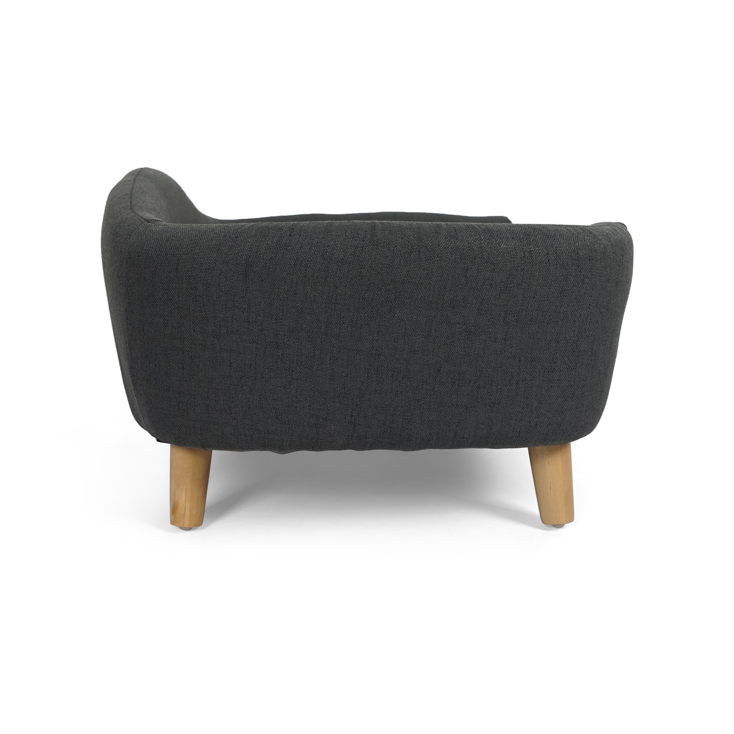 Elevated Dog Bed Frame for Small Dog, Fabric Pet Couch Bed with Rubber Wood Legs and Supportive Foam, Dark Gray, Easy Assembly image 10