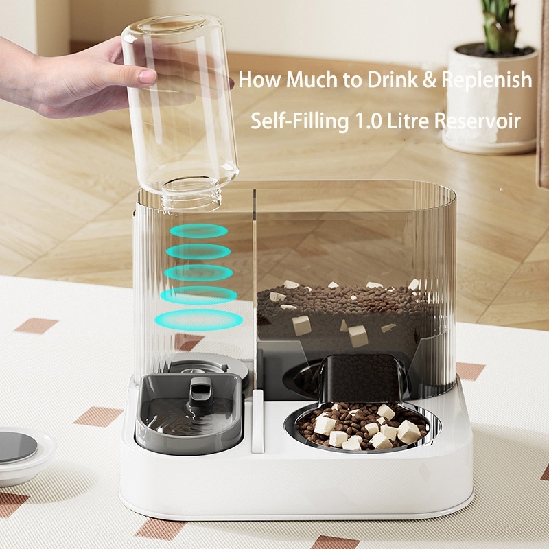 2 In 1 Automatic Cat Feeder Water Dispenser Dry Wet Pet Dog Puppy Food Dispenser image 3