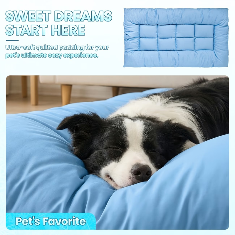 Extra-Large Summer Cooling Mat Dog Sofa Bed,Ultra-Soft, 8 Compartments, Extra-Large Plush Dog Sofa Bed,Super Soft, Thick Polyester Pet Mat With A Non-Slip Bottom