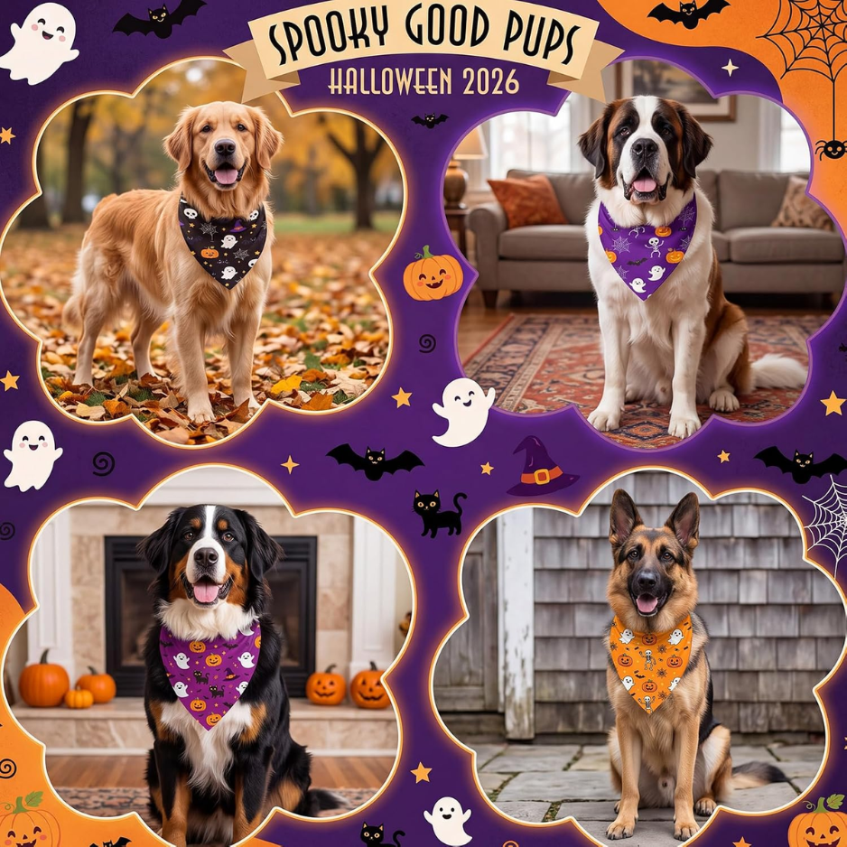 Halloween Dog Bandanas 50 Pack