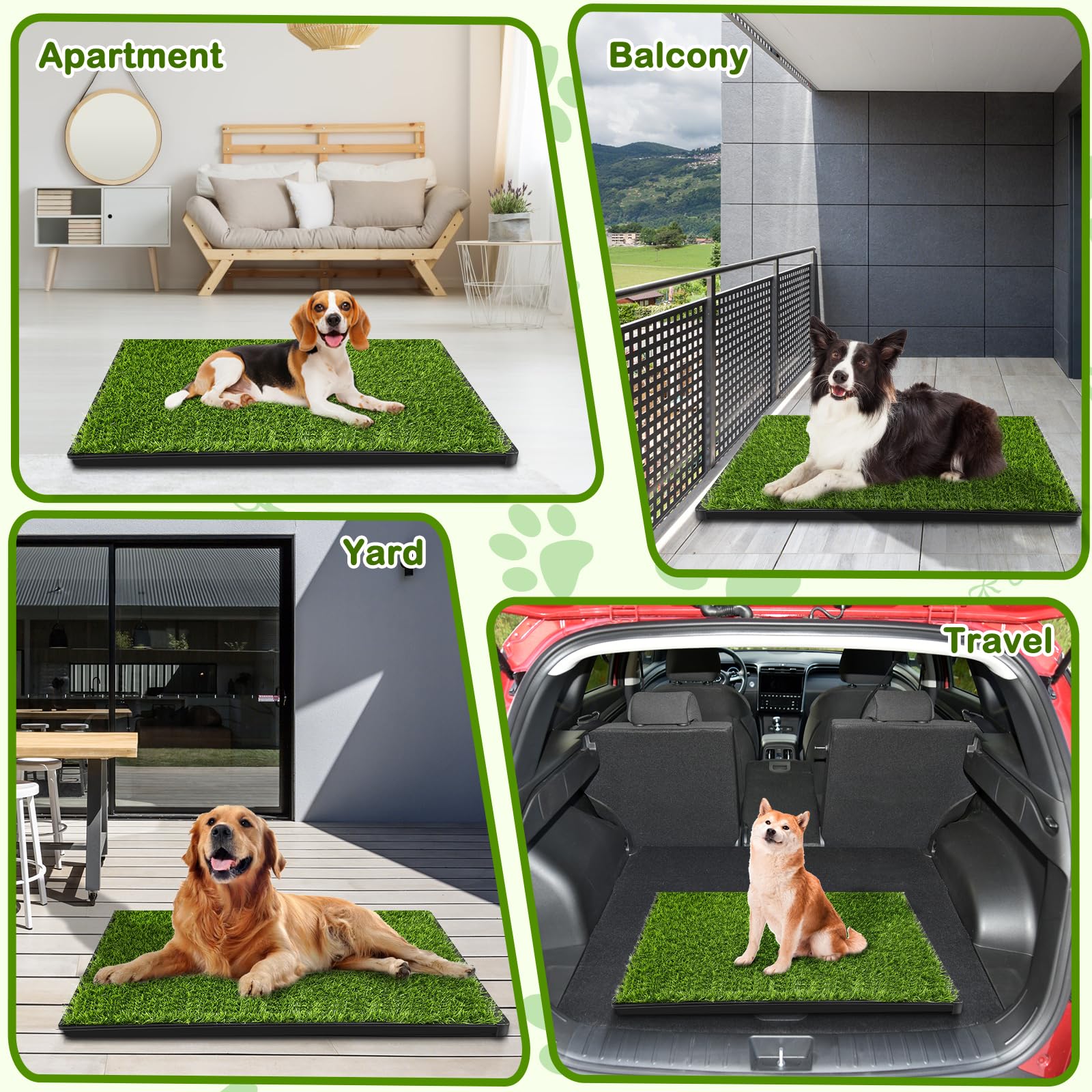 Portable Dog Grass Pad with Tray