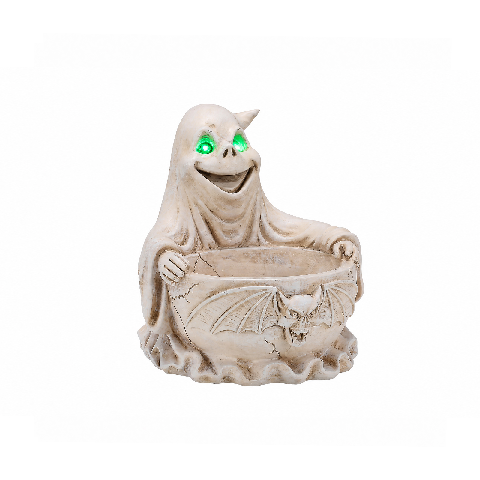 Halloween Ghost Storage Bowl Figurine, Spooky Candy Dish with LED Light for Halloween Party image 11
