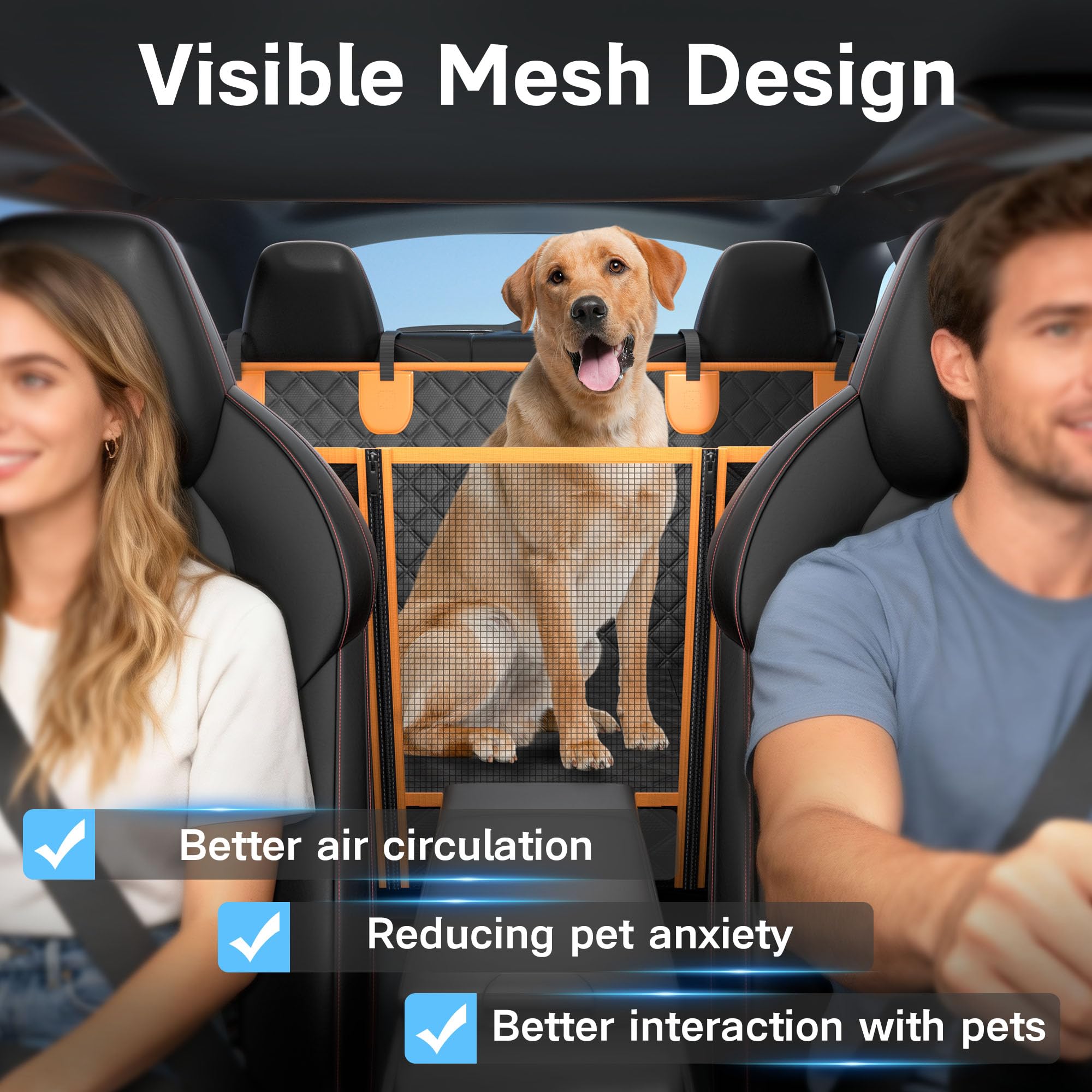 Dog Seat Cover For Back Seat, Hard Bottom Back Seat Extender, Waterproof & Machine Washable, Heavy Duty, Supports Heavy Loads For Travel & Camping, Dog Back Seat Pet Cover For Cars image 5