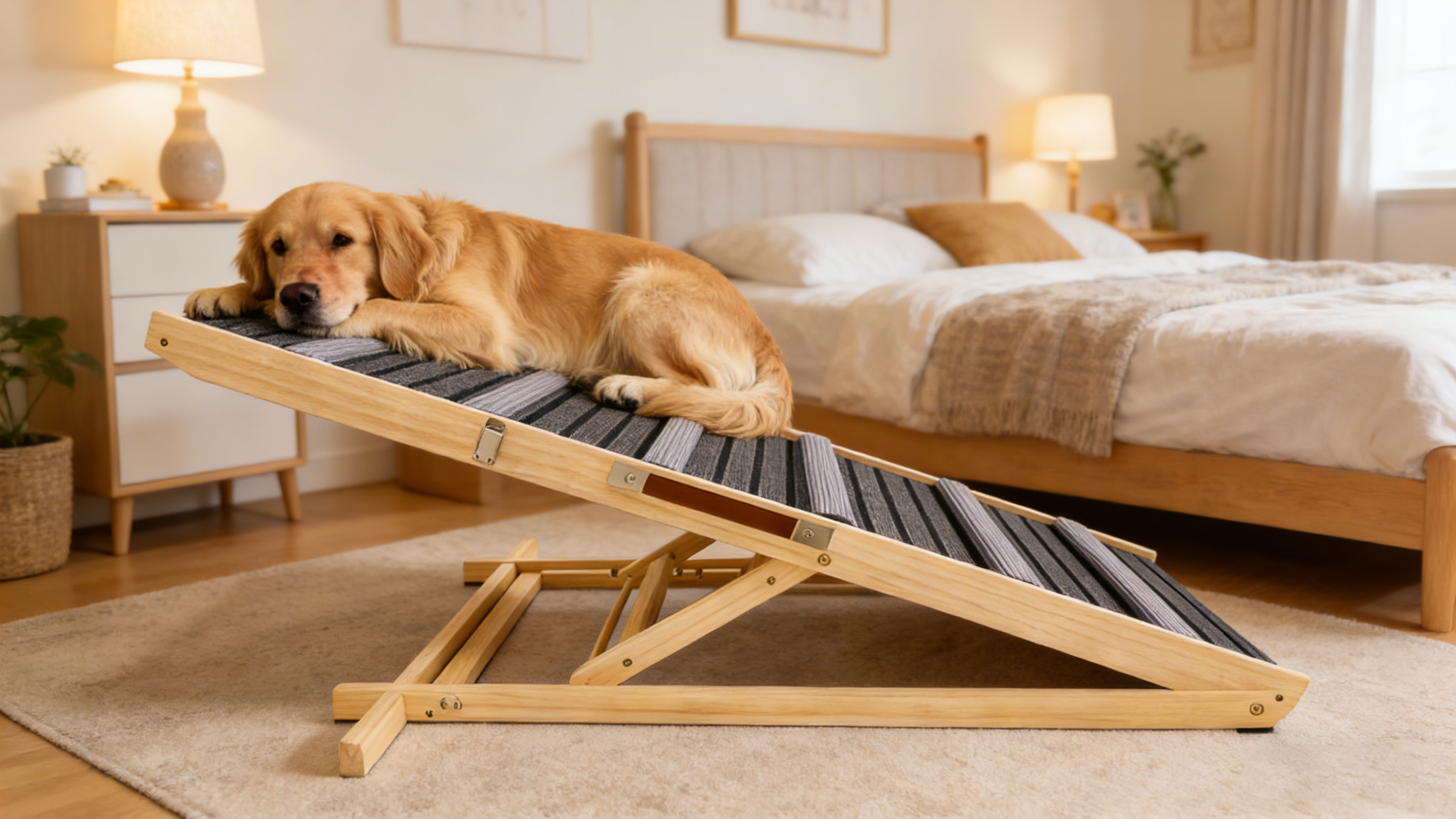 2026 Upgraded Dog Ramp for Couch, Small Dog Ramp for Sofa, 6 Adjustable Height from 14'' to 25", Portable Stable Pet Steps with Non-Slip Pad, Pet Ramps Use for Sofa Couch Stairs image 11