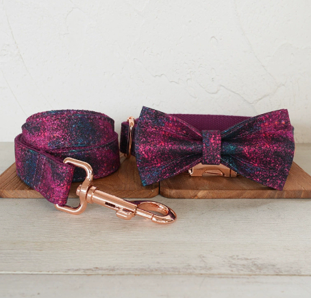 Glow-in-the-dark Forest Dog Collar Pet Supplies Export Leash Set Rose Gold Buckle image 3
