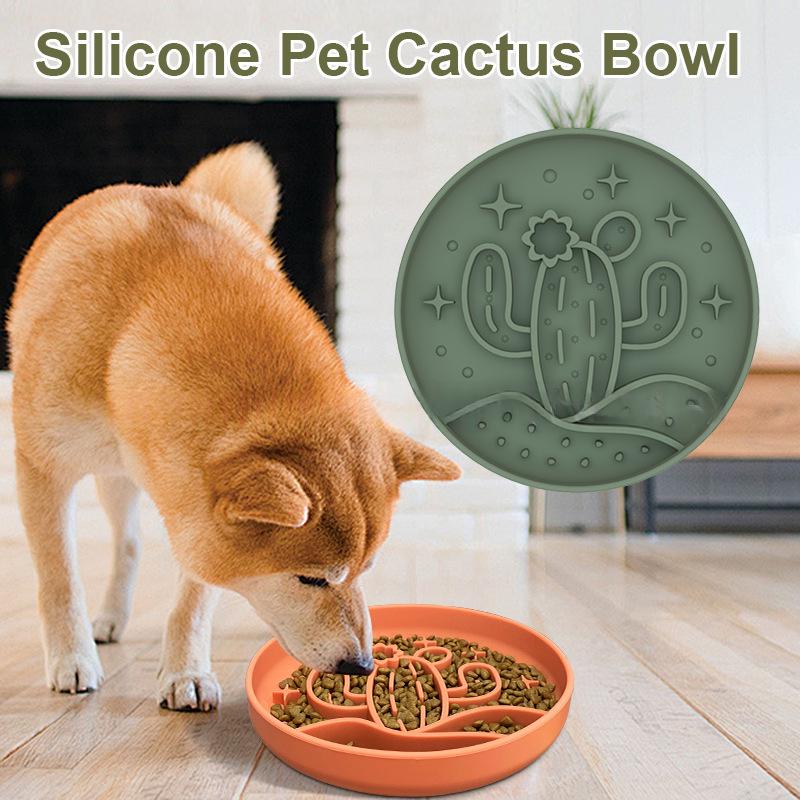 Pet Bowl, New Cactus-shaped Slow-feeding Bowl With Suction Cup image 4