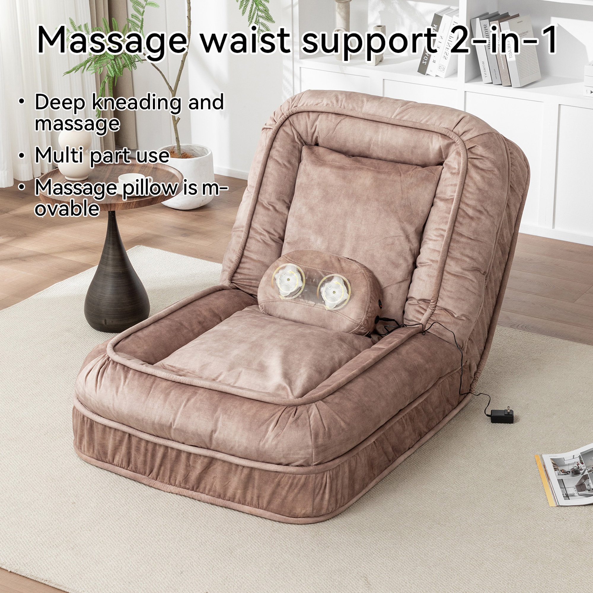 Upholstered Human Dog Bed for Adult & Pets,with 5 Adjustable Position &Massage Pillow, Bean Bag floor sofa with 2 Soft Pillows image 20