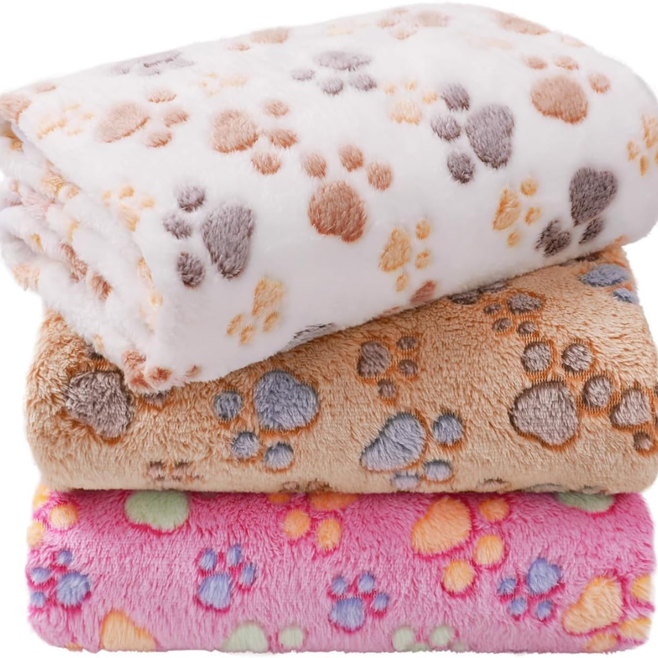3 Pack Soft Fleece Dog Blankets, Warm & Fluffy Pet Throws image 6