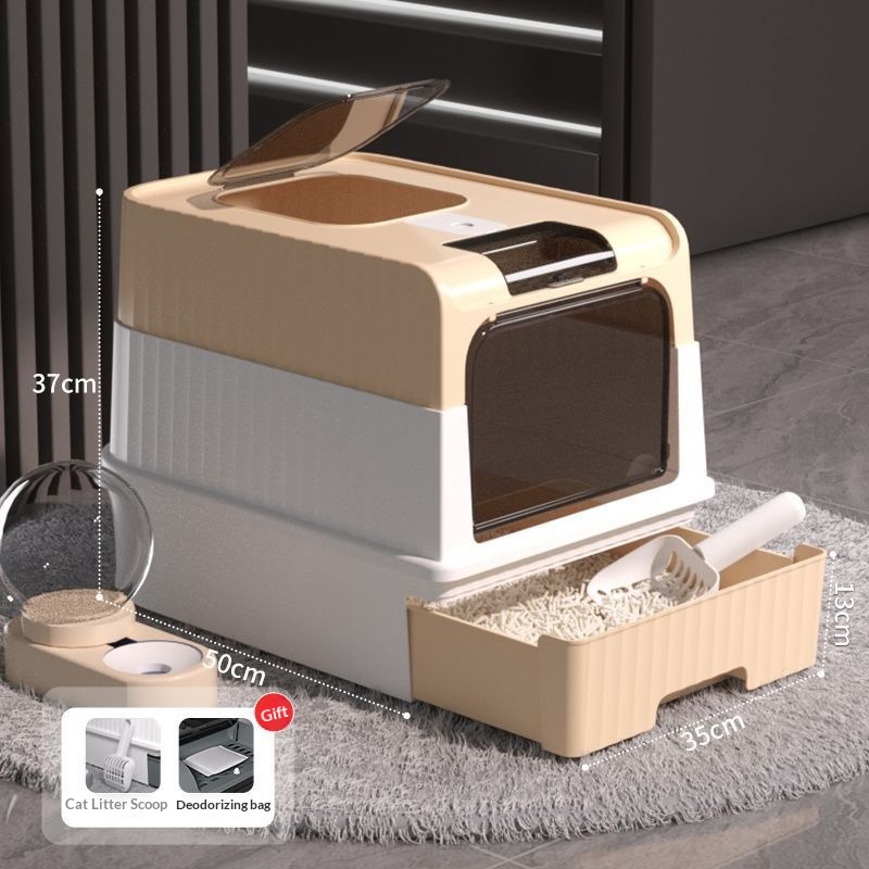 Fully Enclosed Cat Litter Box For Pets image 3