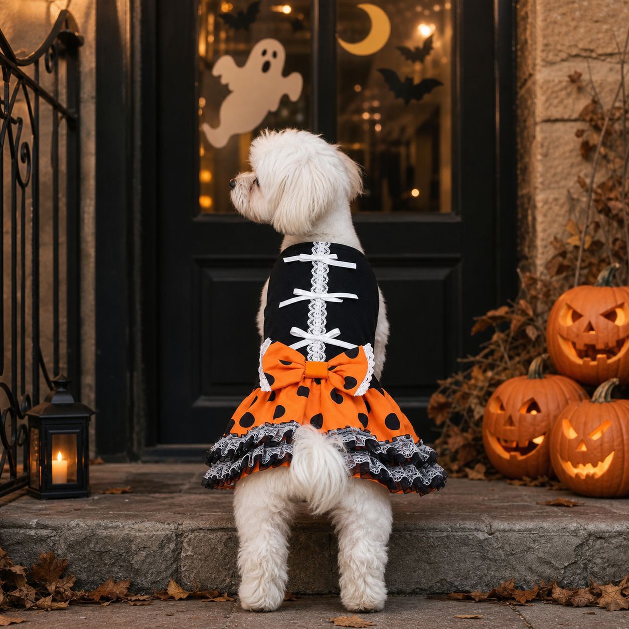 Halloween Dog Tutu Dress with Bow